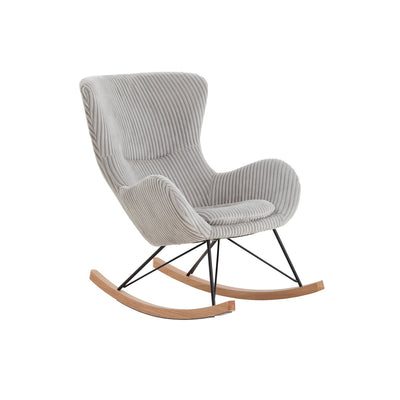 Rocking chair gray with textured fabric