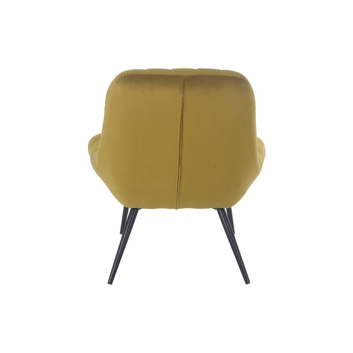 Armchair XXL velvet yellow metal black