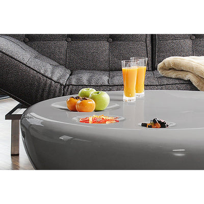 Coffee table 100 cm round gray fiberglass