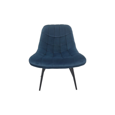 Armchair XXL velvet blue metal black