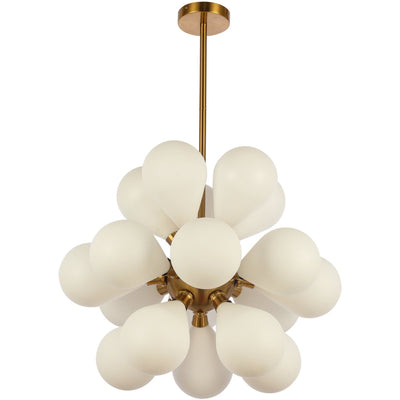 Hanging lamp Ellen Gold Frosted White Glass.
