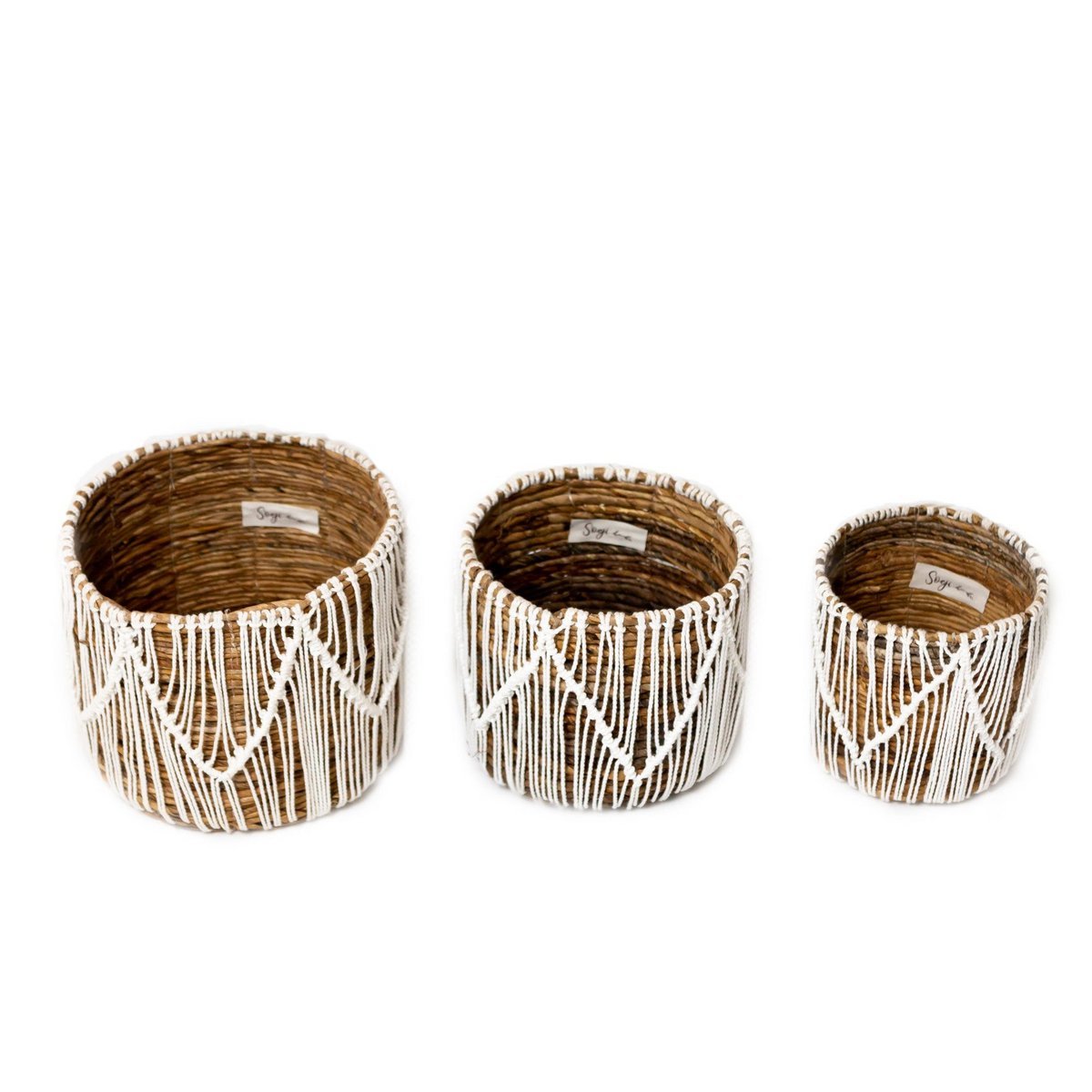 Small Seagrass Basket ORIS | Round Flower Basket | Woven Boho Basket | Plant Basket | Planter | Macrame Basket