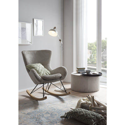 Rocking chair gray with textured fabric