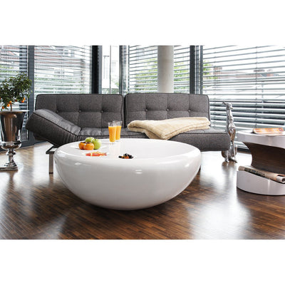 Coffee table Ø 100 cm round white fiberglass