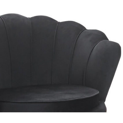 Black velvet shell armchair