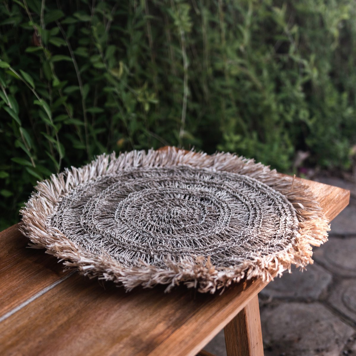 Placemat (Set of 2, 4 or 6) 45 cm Round Boho Table Mat WAISAI Made from Raffia