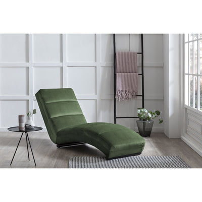 Chaise longue forest green velvet