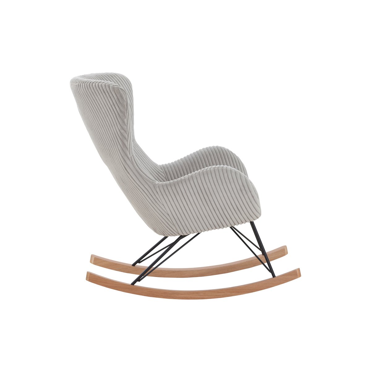 Rocking chair gray with textured fabric