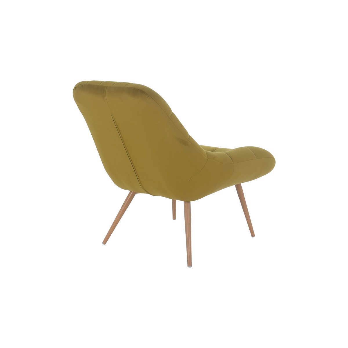 Armchair XXL velvet yellow metal wood look