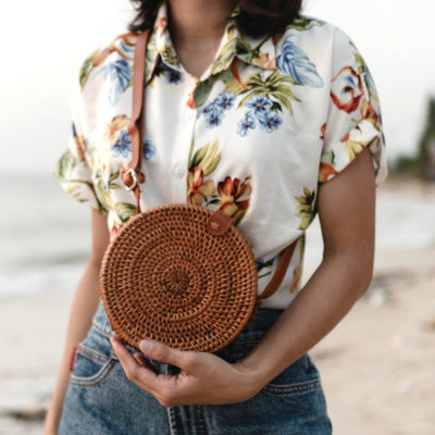 Cross Body Bag | Bali Bag SENJA (brown) Made of Rattan