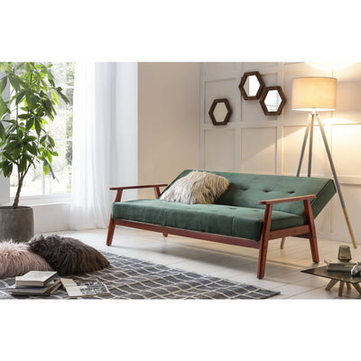 Sofa bed Scandinavian velvet fir green