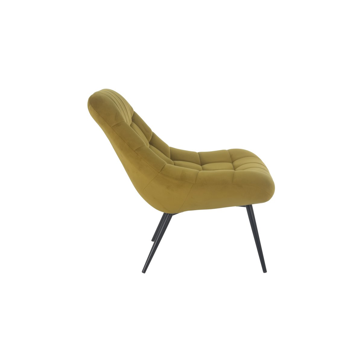 Armchair XXL velvet yellow metal black