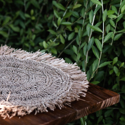 Placemat (Set of 2, 4 or 6) 45 cm Round Boho Table Mat WAISAI Made from Raffia