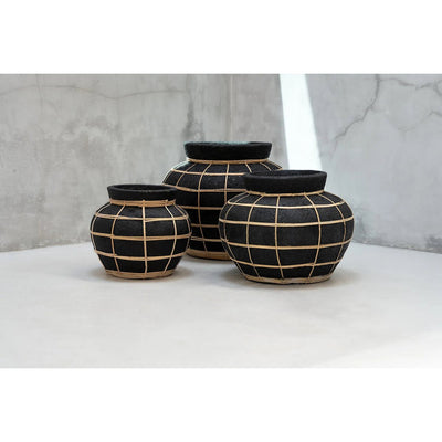 The Belly Vase - Black Natural - M