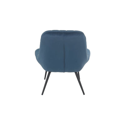 Armchair XXL velvet blue metal black