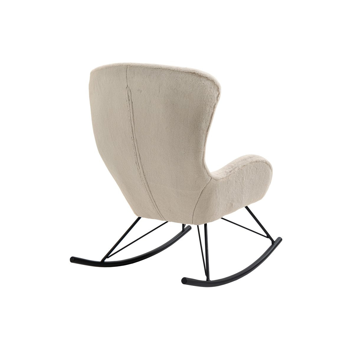 Rocking chair in beige lambskin look