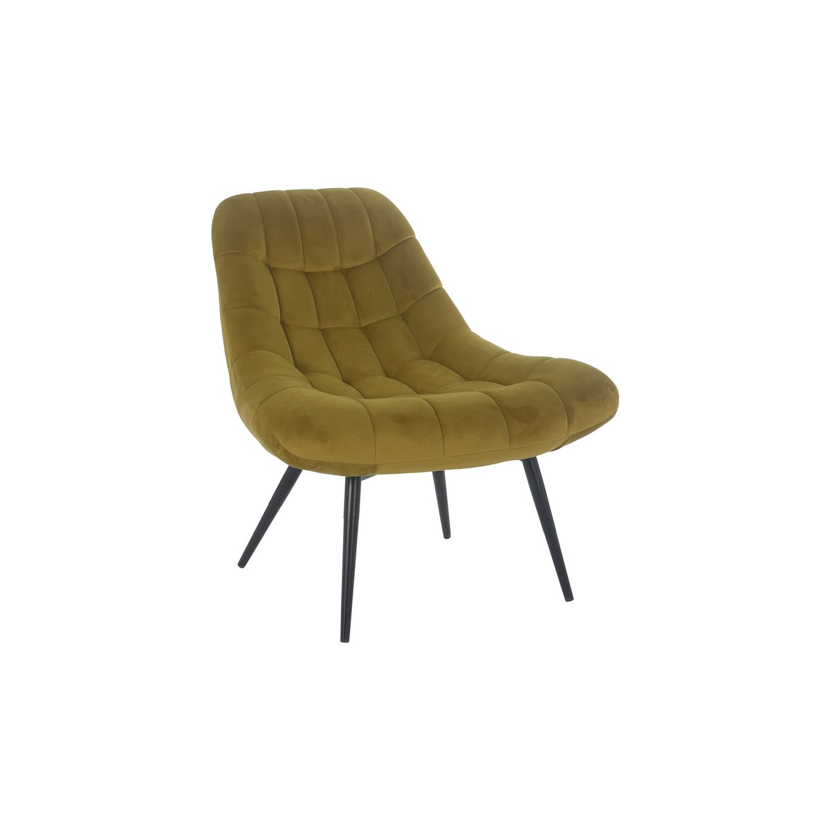 Armchair XXL velvet yellow metal black