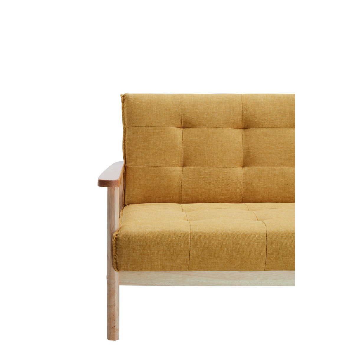 Sofa bed Scandinavian structured fabric mustard yellow