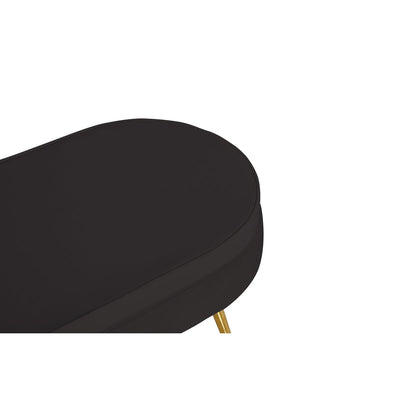 Black velvet oval pouf