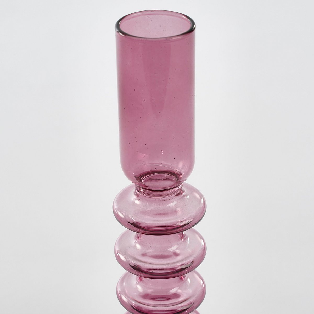 Agios Candlestick - H20 x Ø8 cm - Glass - Dark purple