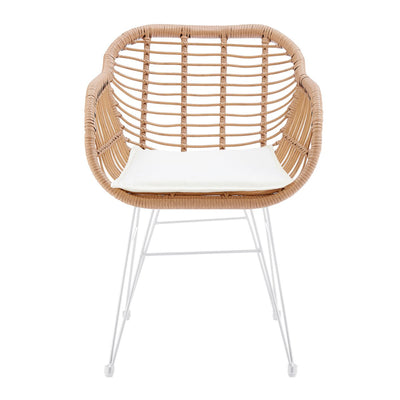 Set of 2 armchairs in rattan look, natural