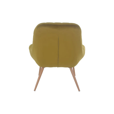 Armchair XXL velvet yellow metal wood look