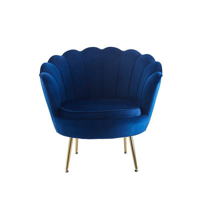 Velvet shell armchair dark blue