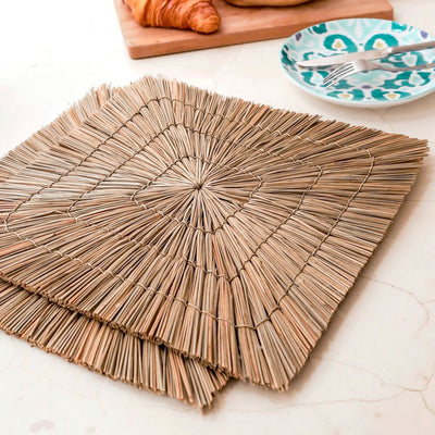 Placemat (Set of 2, 4 or 6) 36 cm | Table Mat VARNA (natural) made of Seagrass