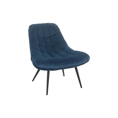 Armchair XXL velvet blue metal black