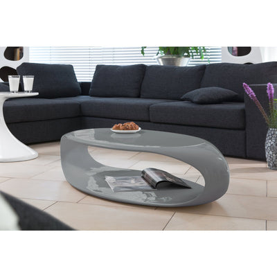 Coffee table 120x60x30 cm gray fiberglass