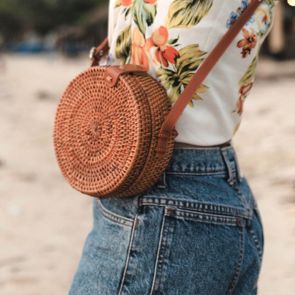 Cross Body Bag | Bali Bag SENJA (brown) Made of Rattan