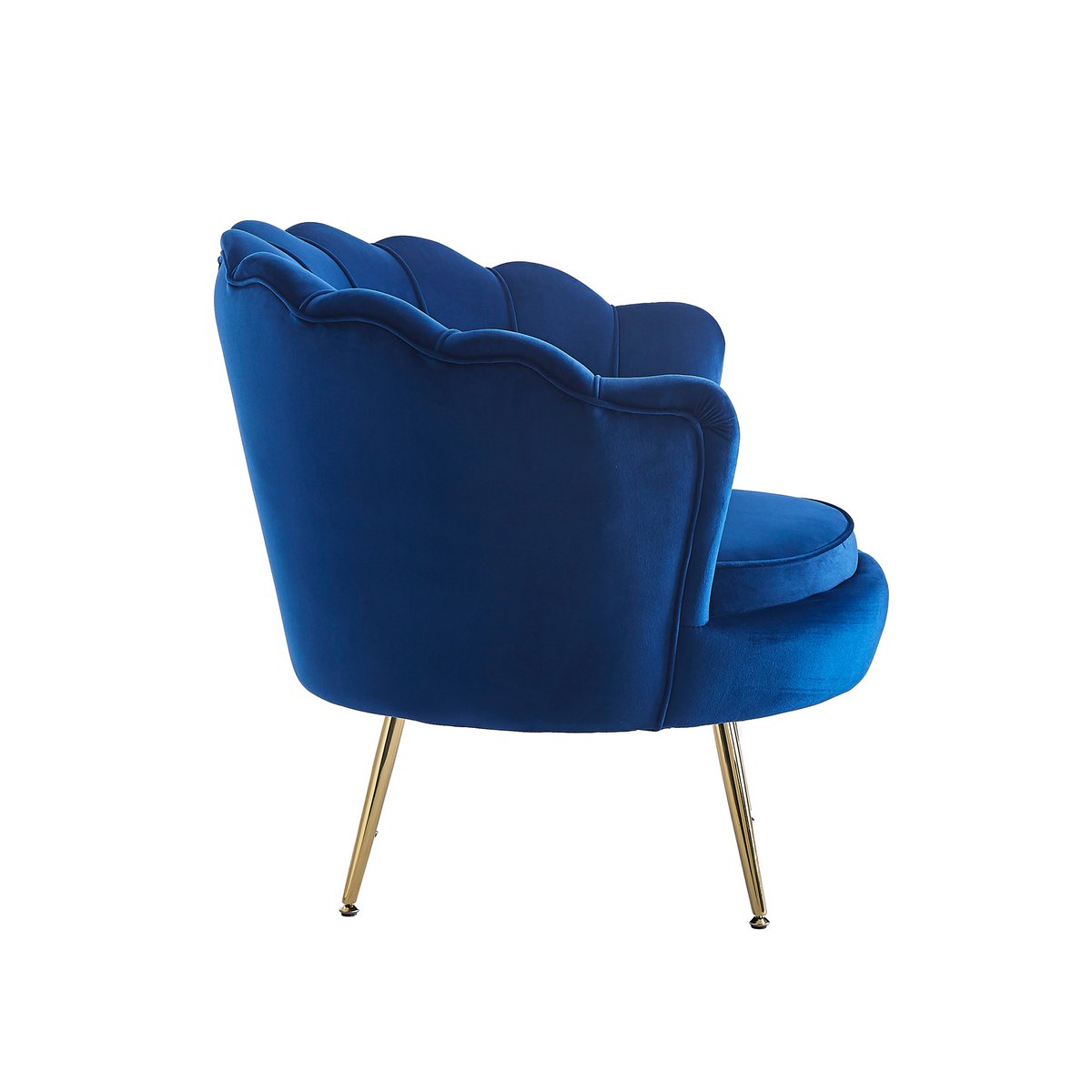 Velvet shell armchair dark blue