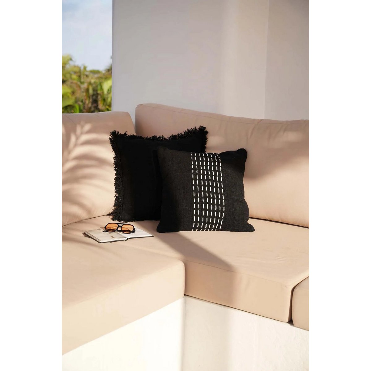 The Drizle Cushion Cover - Black White