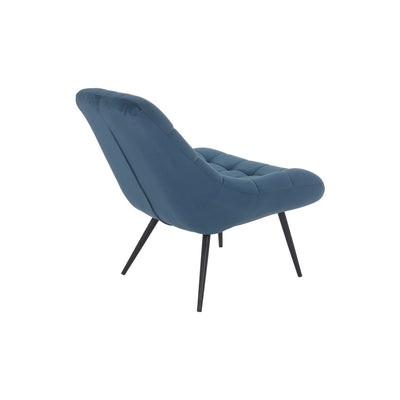 Armchair XXL velvet blue metal black