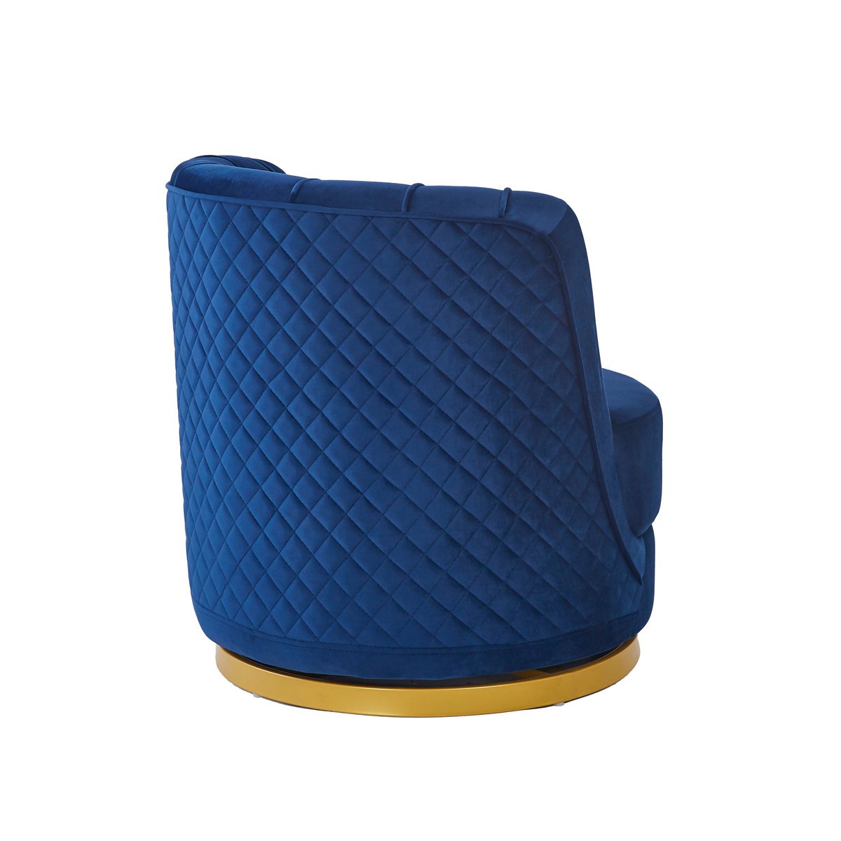 Swivel armchair in dark blue velvet