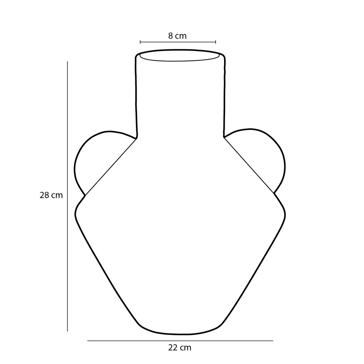 Stratt Vase - H28 x Ø22 cm - Ceramic - Green