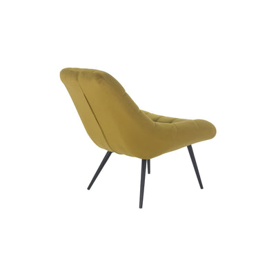 Armchair XXL velvet yellow metal black