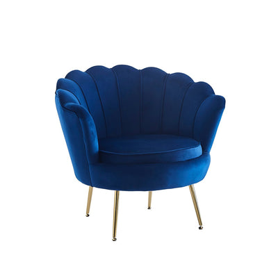 Velvet shell armchair dark blue