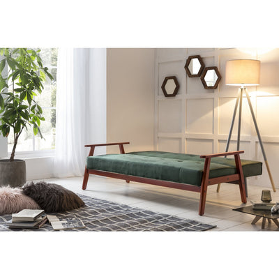 Sofa bed Scandinavian velvet fir green