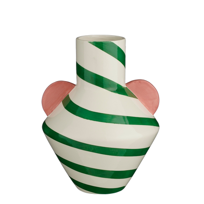 Stratt Vase - H28 x Ø22 cm - Ceramic - Green