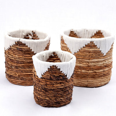 Small Seagrass Basket MENIK | Plant Basket | Woven Boho Basket | Planter | Round Flower Basket | Macrame Basket