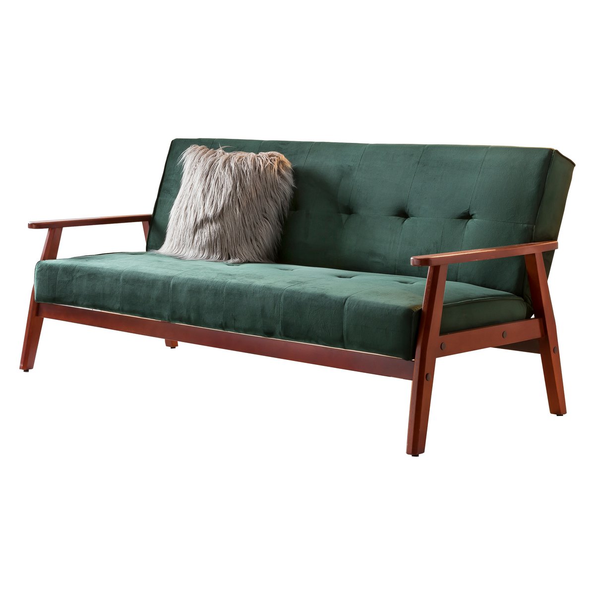 Sofa bed Scandinavian velvet fir green