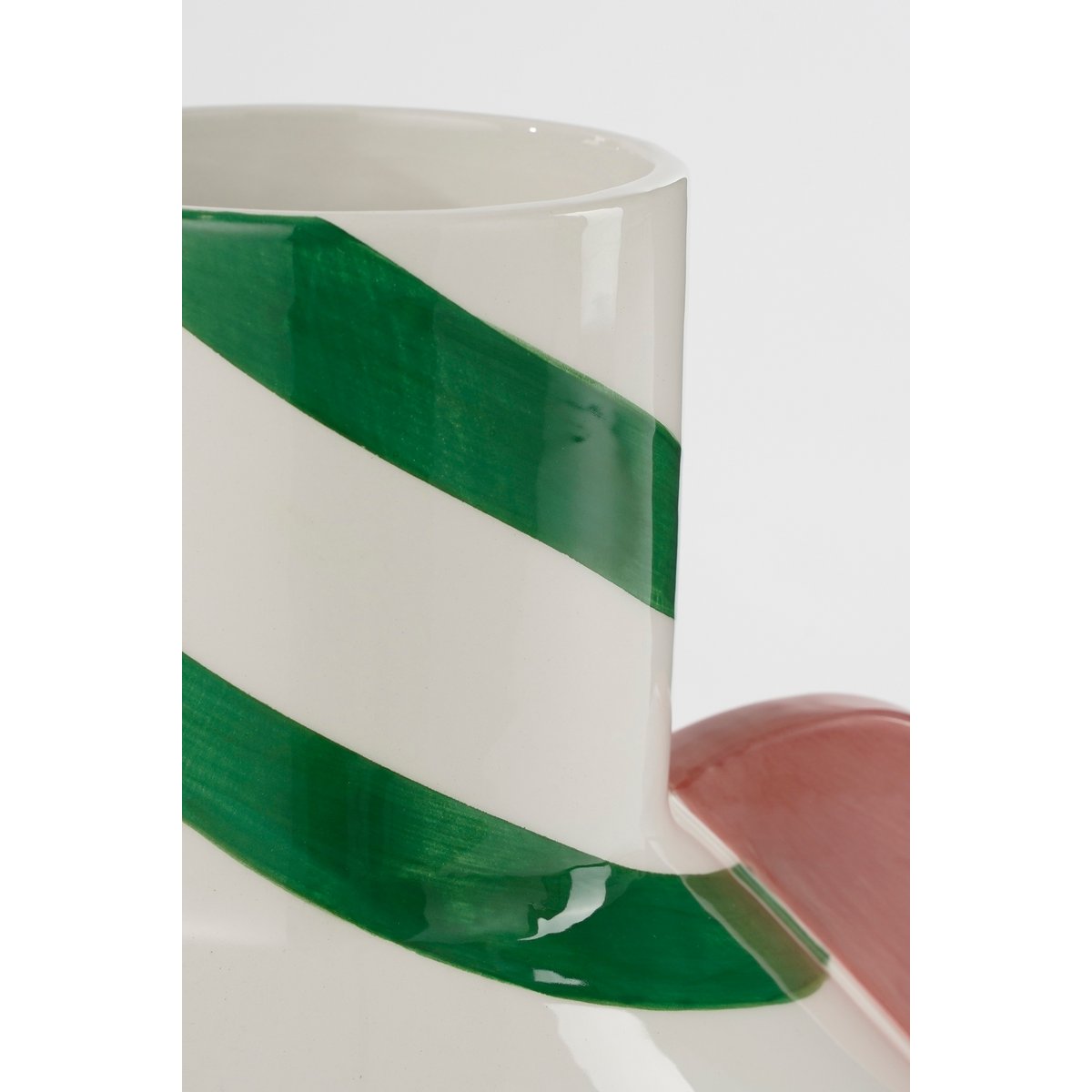 Stratt Vase - H28 x Ø22 cm - Ceramic - Green