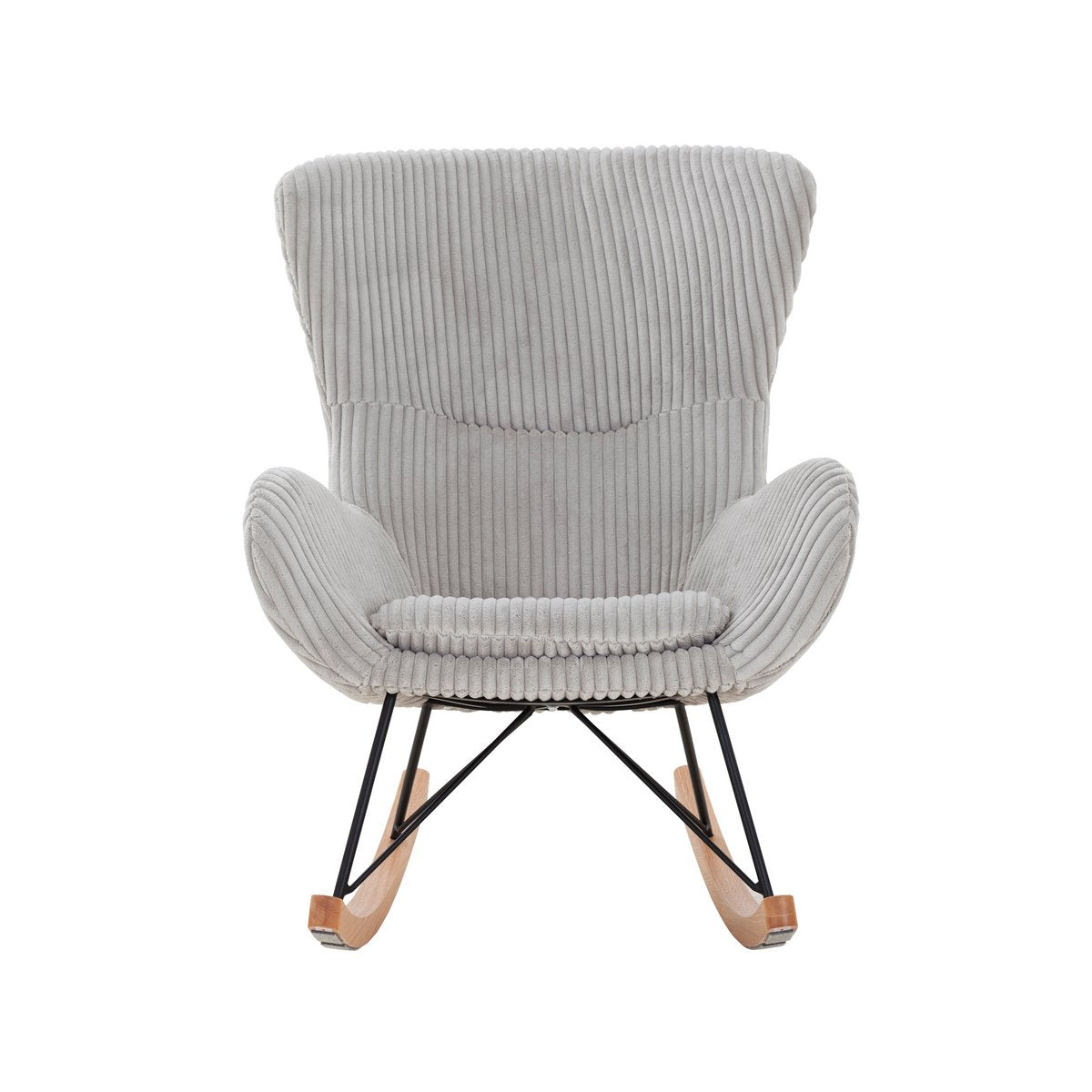 Rocking chair gray with textured fabric