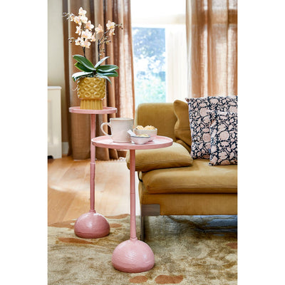 Colin Side Table - H58 x Ø34 cm - Recycled Aluminum - 100% FSC - Light Pink