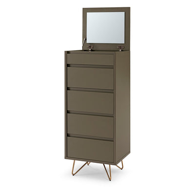 Chest of drawers high with 4 drawers and 1 compartment, incl. mirror