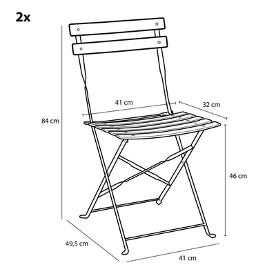 Laurence Bistro Set - Set of 3 - Metal - Light Green