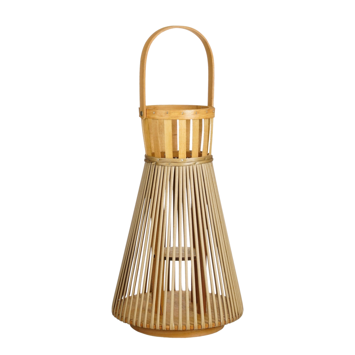 Cosmo Lantern - H45 x Ø15 cm - Recycled polyester - Light brown