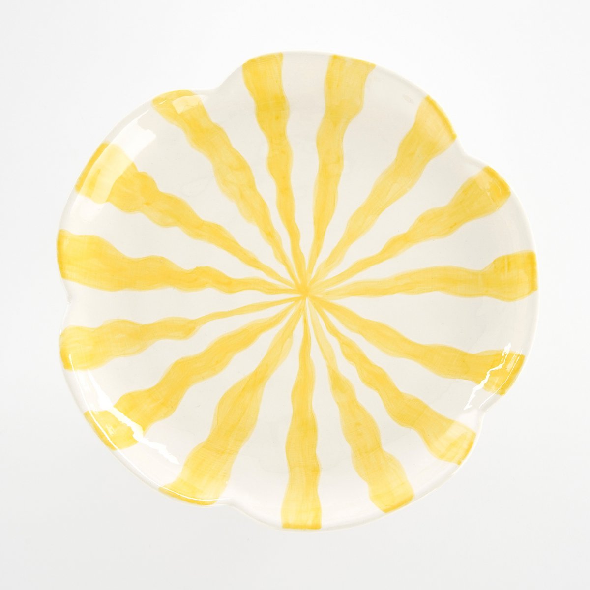 Cake stand Flower - H10.5 x Ø21 cm - Dolomite - Yellow
