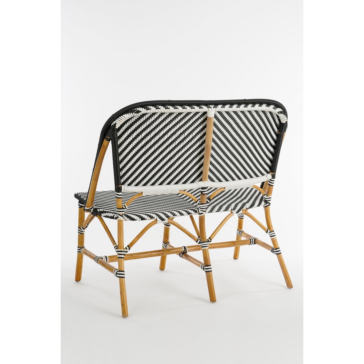 Mandox Outdoor Sofa - L98 x W60 x H93 cm - Rattan - Black, White